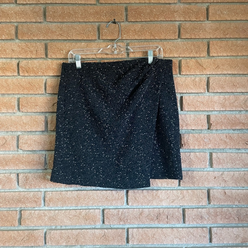 Max Studio Black Textured Mini Skirt